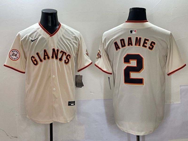 Men San Francisco Giants #2 Asames Cream Game 2025 Nike MLB Jersey style 5